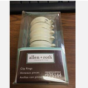 NEW Allen+Roth Drapery Clip Curtain Rings #275144 Antique White Fits 1" Diam Rod